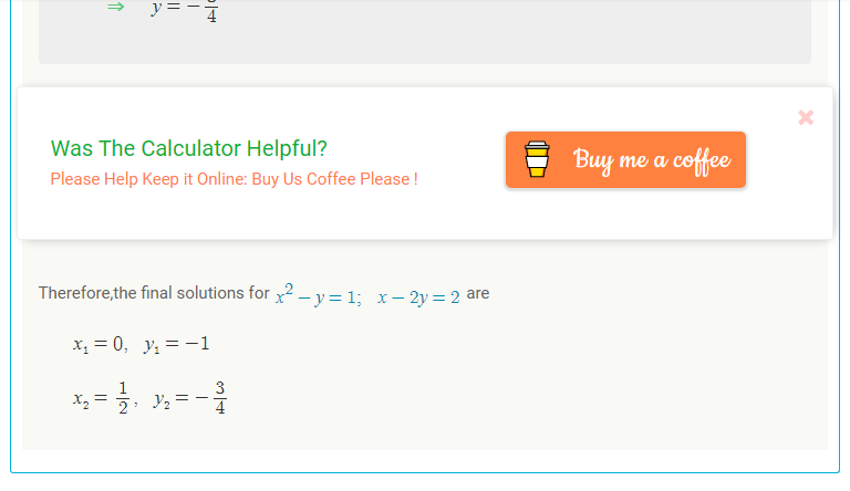 quadratic simultanous calculator