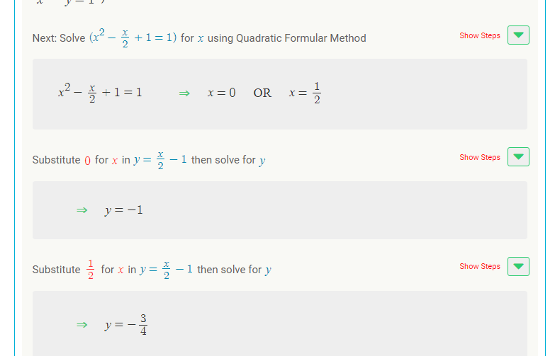 quadratic simultanous solver